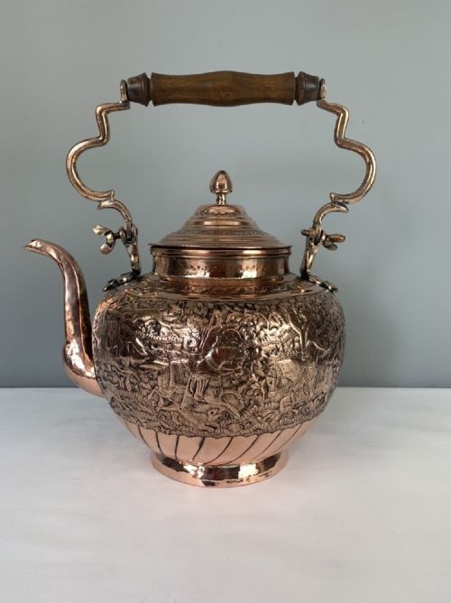 19th Century North African Hammered Copper Kettle