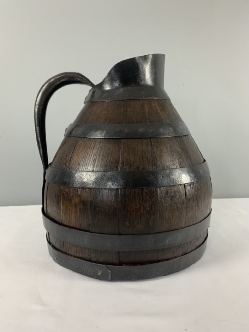 19th Century Coopered Oak Cider Jug