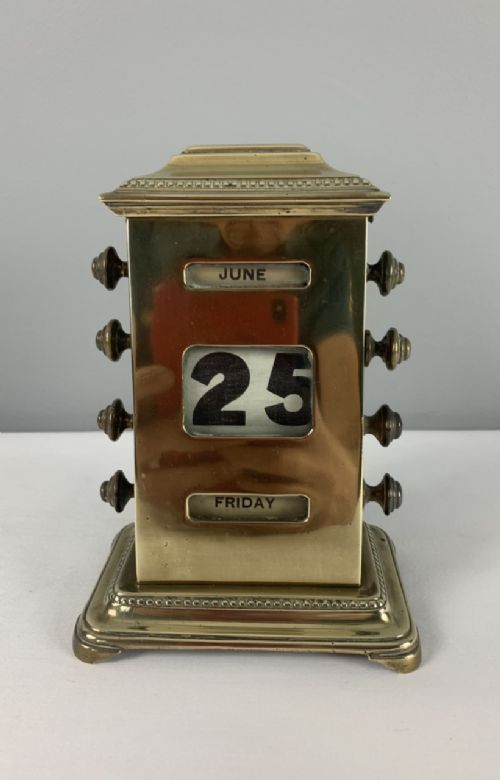 Quality Brass Perpetual Calendar, Dated Xmas 1910