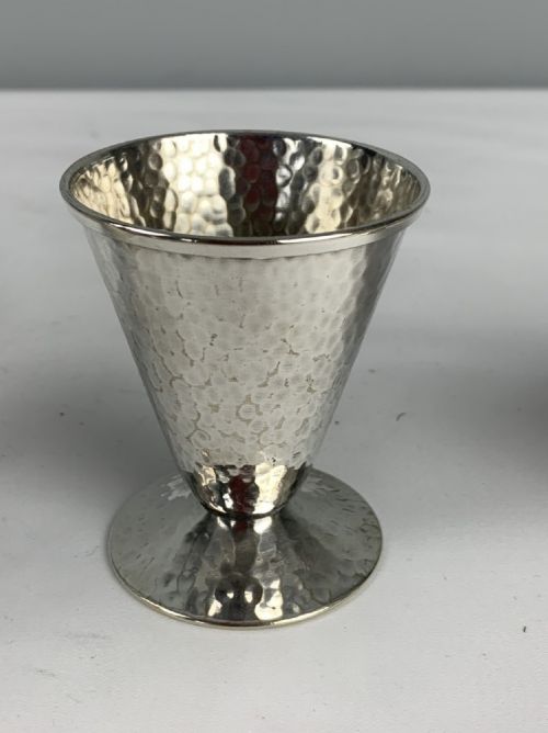 fig 1. Art Deco Mappin & Webb Hammered Silver Plated Cocktail Shaker Set