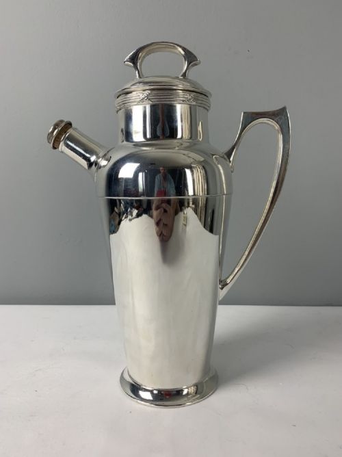 Large Art Deco Silver Plated Cocktail Shaker by Derby S P Co International