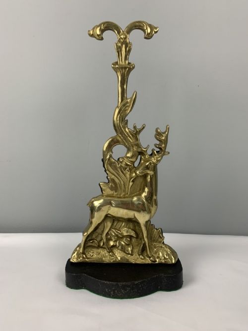 Victorian Brass and Cast Iron Stag Doorstop Door Stop