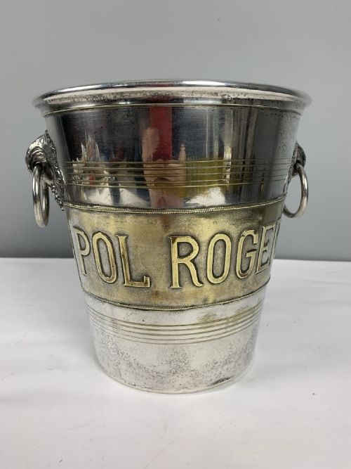 “Pol Roger” Paris C1900 Distressed Silver Plated Ice Champagne Bucket