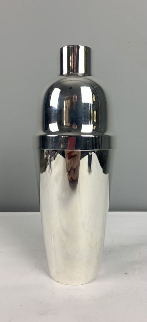 Unusual Tall Art Deco Silver Plated Cocktail Shaker