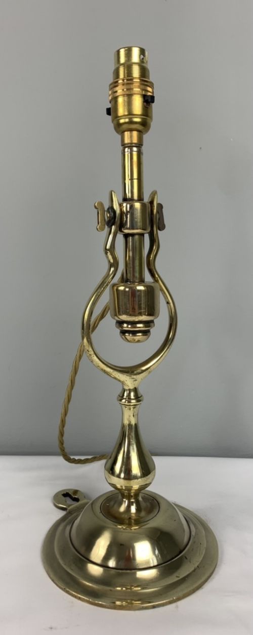 English Brass Gimbal Table Lamp Wall Light, Rewired and Pat Tested