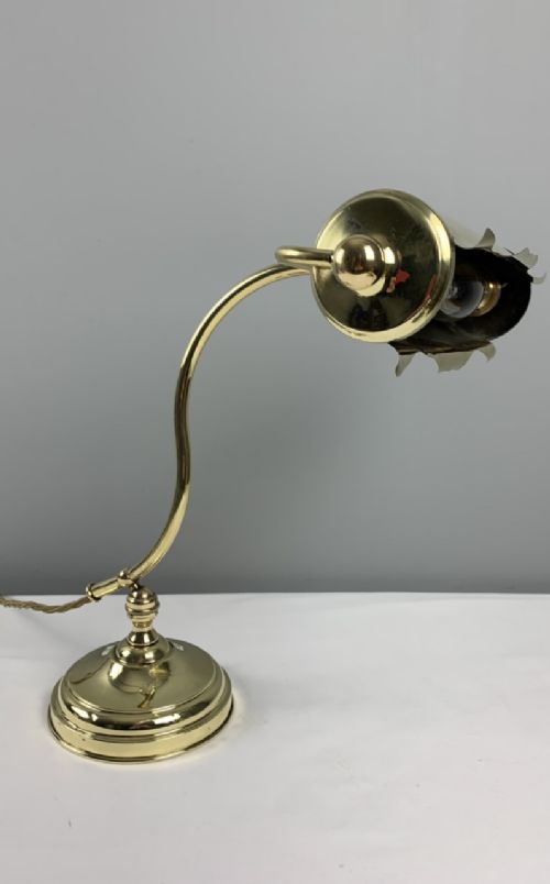 French Brass Bankers Lamp, Desk Lamp, Table Lamp, Rewired and Pat Tested