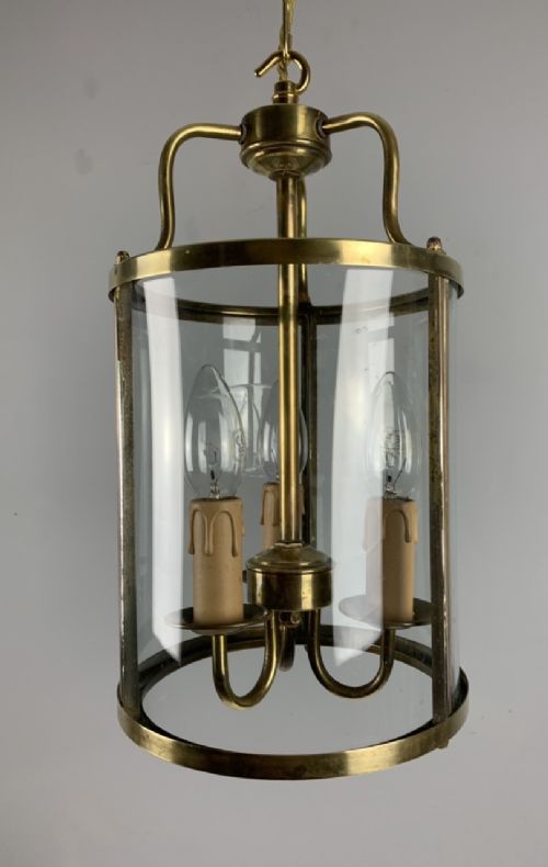 French Brass Triple Light Lantern, Rewired
