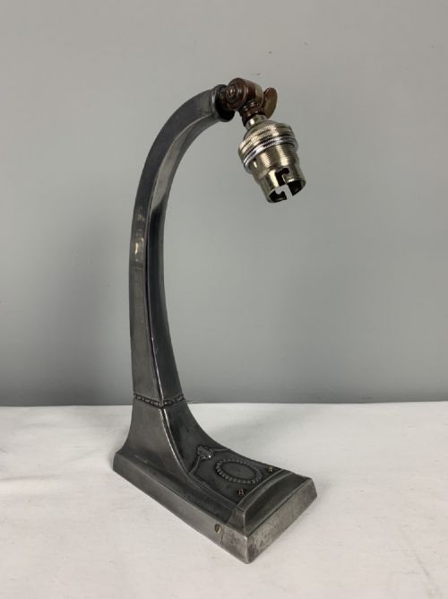 Art Nouveau Nickel Plated Articulated Table Lamp, Rewired and Pat Tested