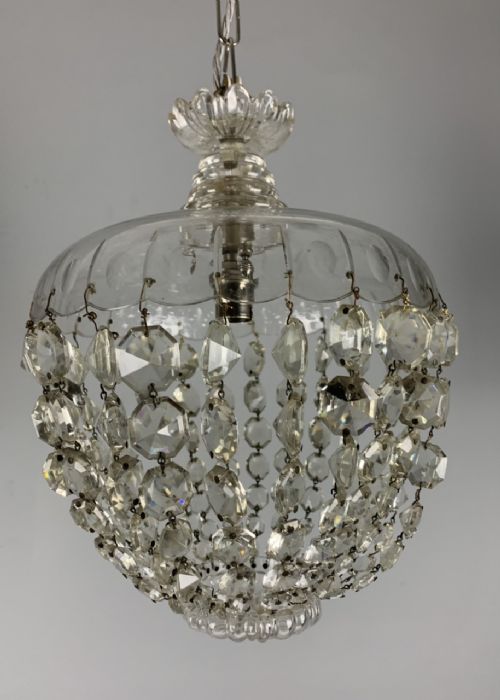 Single Light English Bag Antique Chandelier, Ceiling Light, Rewired