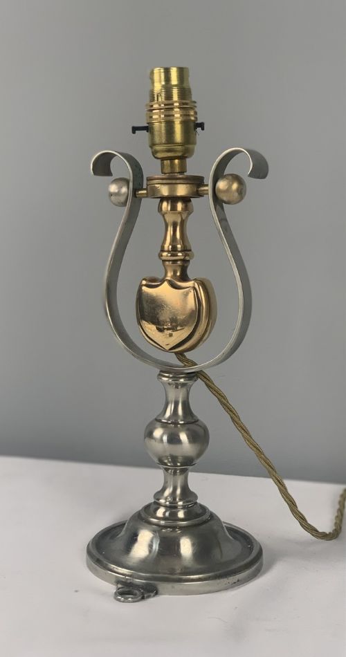 Copper & Nickel Plated Gimbal Table Lamp, Rewired and Pat Tested