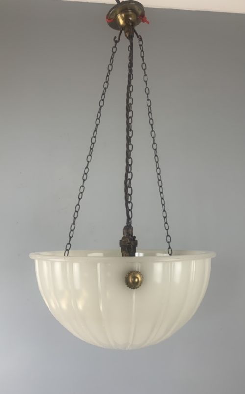 Moonstone Plafonnier Bowl Pendant Ceiling Light, Original Shade