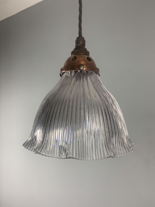 Holophane Prism Ceiling Light, Original Shade, Rewired