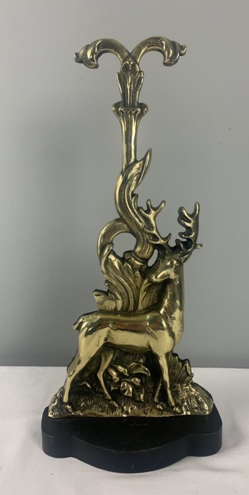 Victorian Brass and Cast Iron Stag Doorstop Door Stop