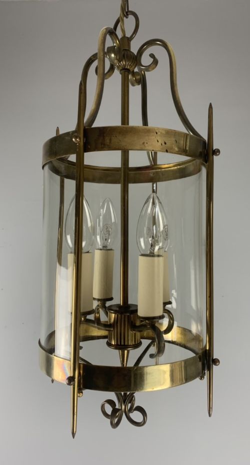 Unusual French Brass Lantern, Rewired