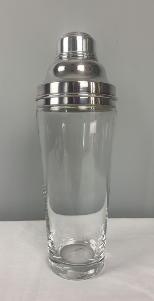 Large 1 1/2 Pint Art Deco Silver Plated Cocktail Shaker by Phv