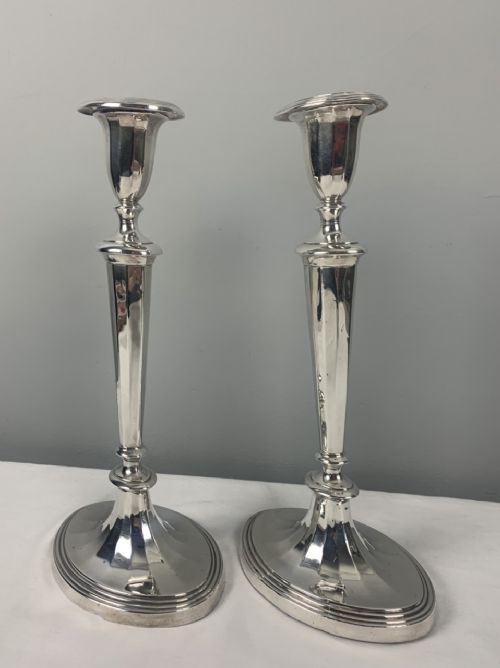 Pair of Georgian Silver Plated Candlesticks