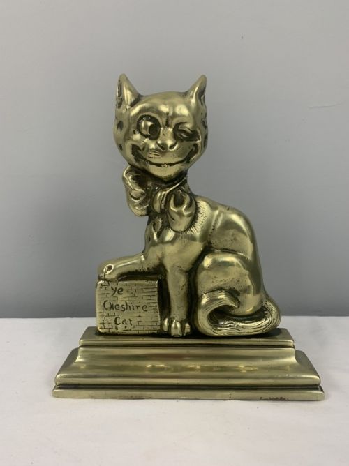 Ye Cheshire Cat Brass Doorstop Door Stop Door Porter