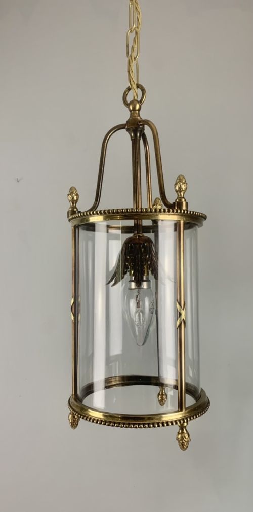 French Single Light Brass Lantern, Rewired