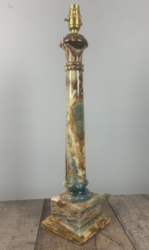 Tall French Marble Table Lamp, Rewired and Pat Tested