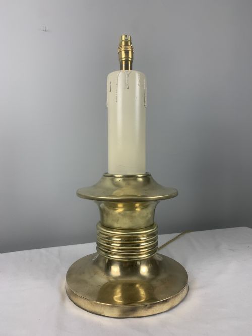 Large French Candle Brass Table Lamp, Rewired and Pat Tested