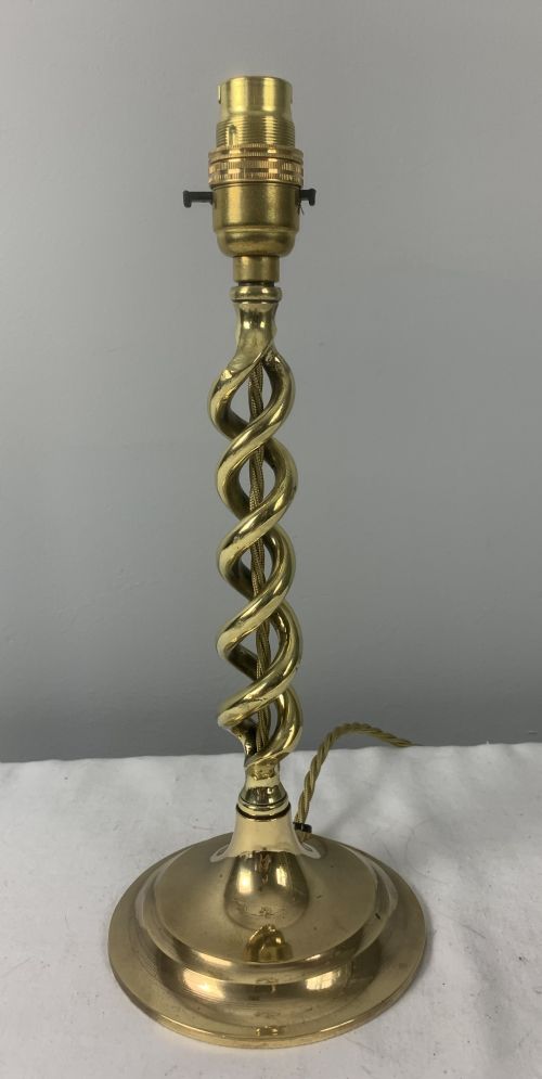 Brass Twist Table Lamp, Rewired and Pat Tested