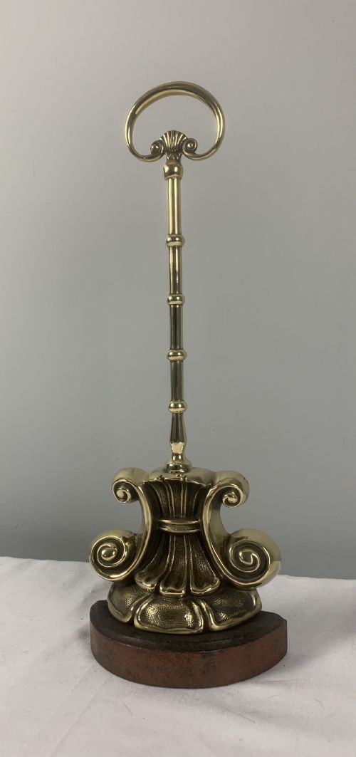 Victorian Brass Doorstop Door Stop Door Porter on Iron Base