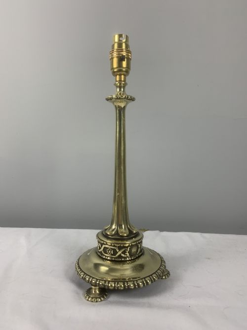 Victorian Brass Table Lamp, Rewired and Pat Tested