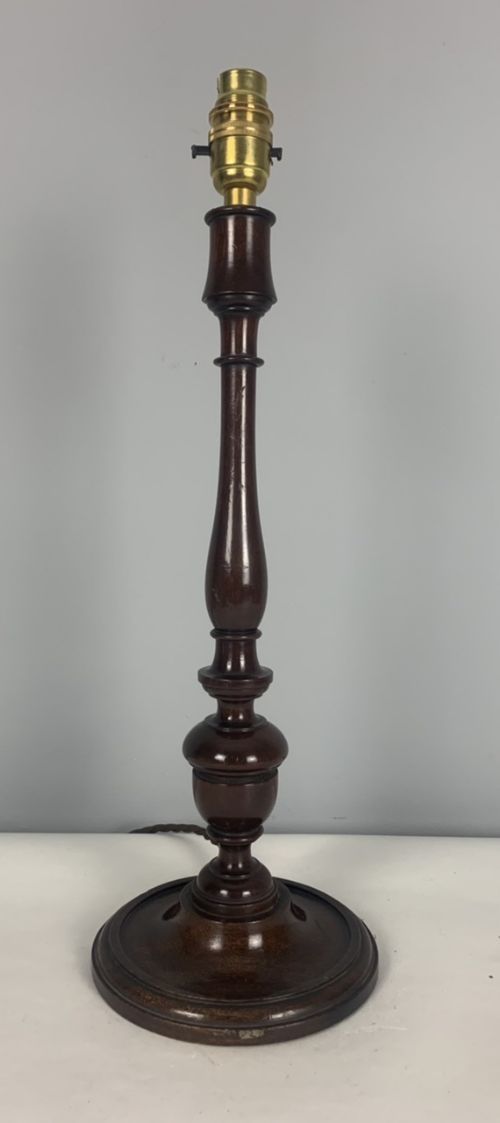 Antique Mahogany Table Lamp, Rewired and Pat Tested