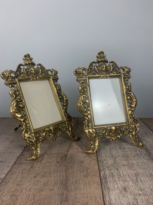 Pair of French Brass Picture Frames