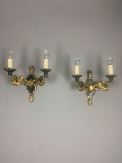 Pair of French Empire Antique Wall Lights