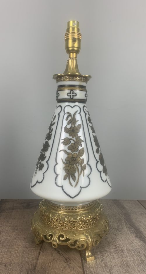 French Antique Table Lamp, Rewired