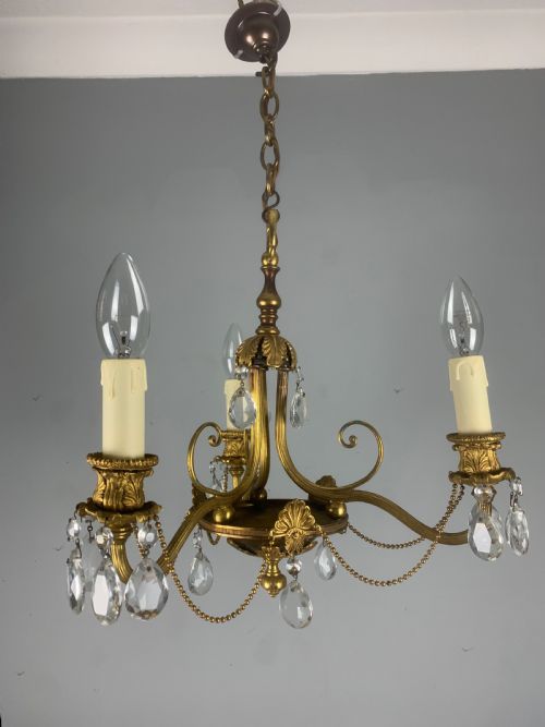French 3 Light Antique Chandelier