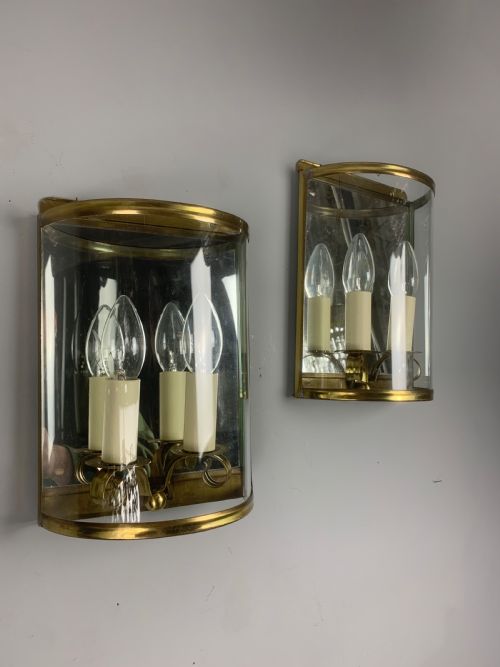Pair of French Half Wall Lanterns, Wall Lights