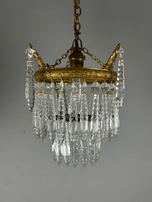 Two Tier Glass Chandelier, Ceiling Light