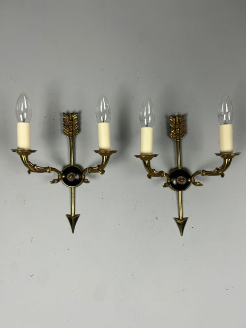 Pair of French Empire Antique Wall Lights