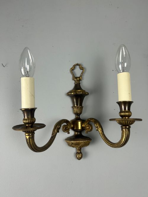 Single French Gilt Bronze Wall Light, Rewired
