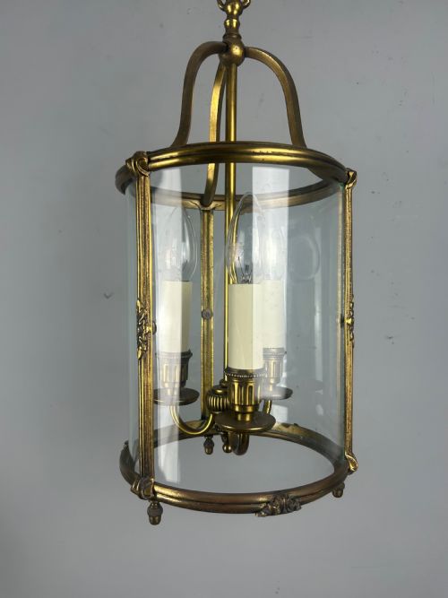 French Gilded Triple Light Antique Lantern