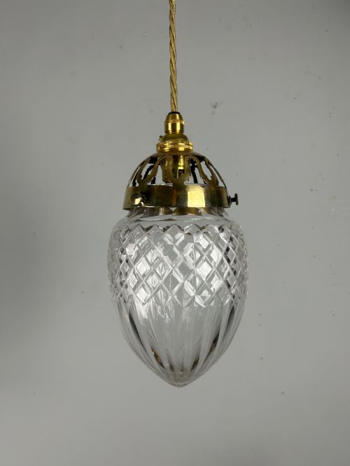 Crystal Glass Pendant Ceiling Light with Original Gallery Reg Mark