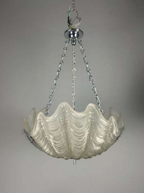 Art Deco Clam Shell Ceiling Light, Chandelier