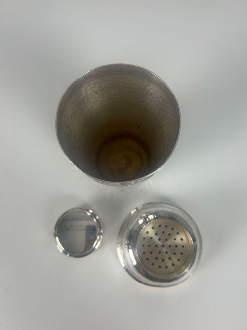 fig 1. Silver Plated Hammered Art Deco Cocktail Shaker