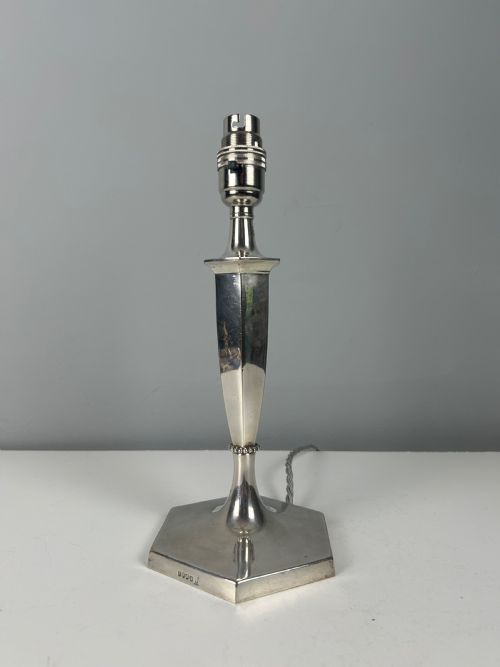 Silver Plated Table Lamp, Rewired and Pat Tested
