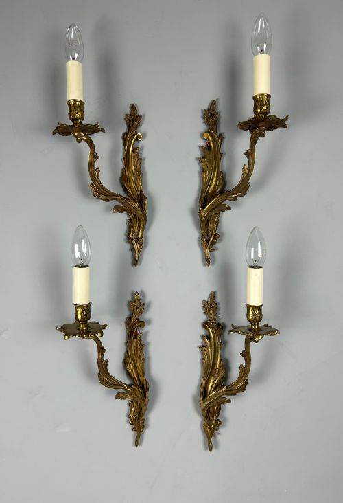 Set of 4 Large French Single Arm Wall Lights
