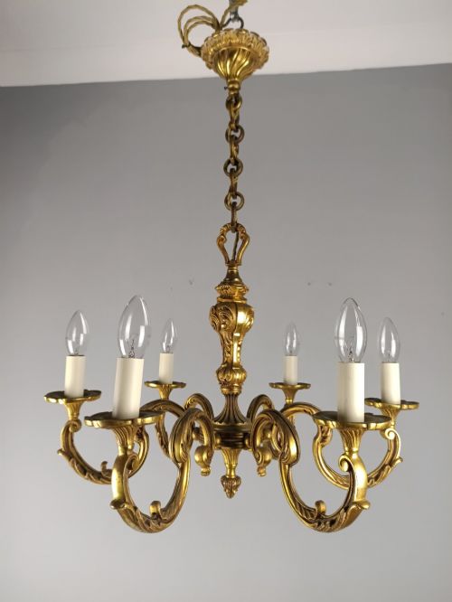 French 6 Light Empire Chandelier