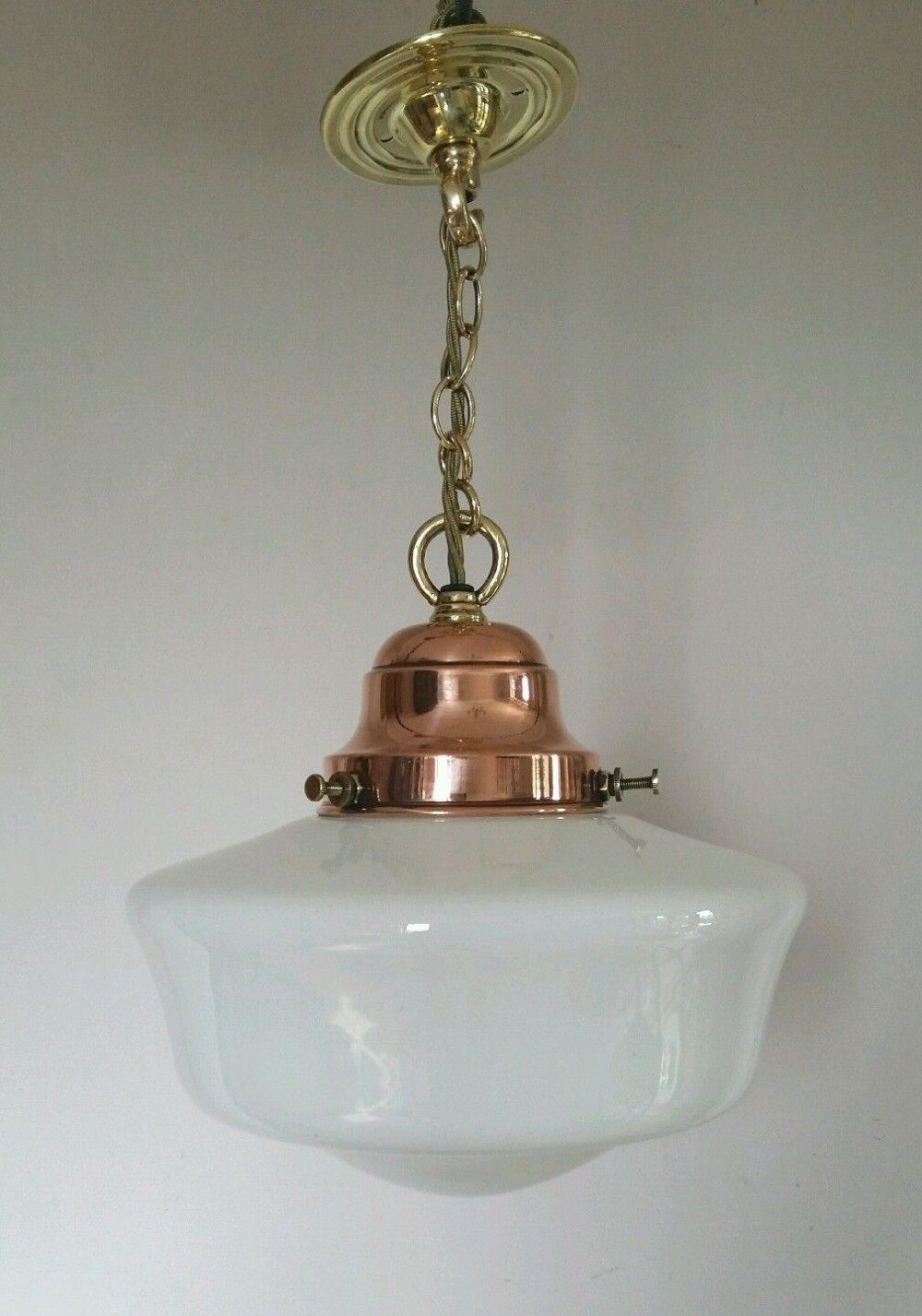 Edwardian Opaline Chapel Ceiling Lamp