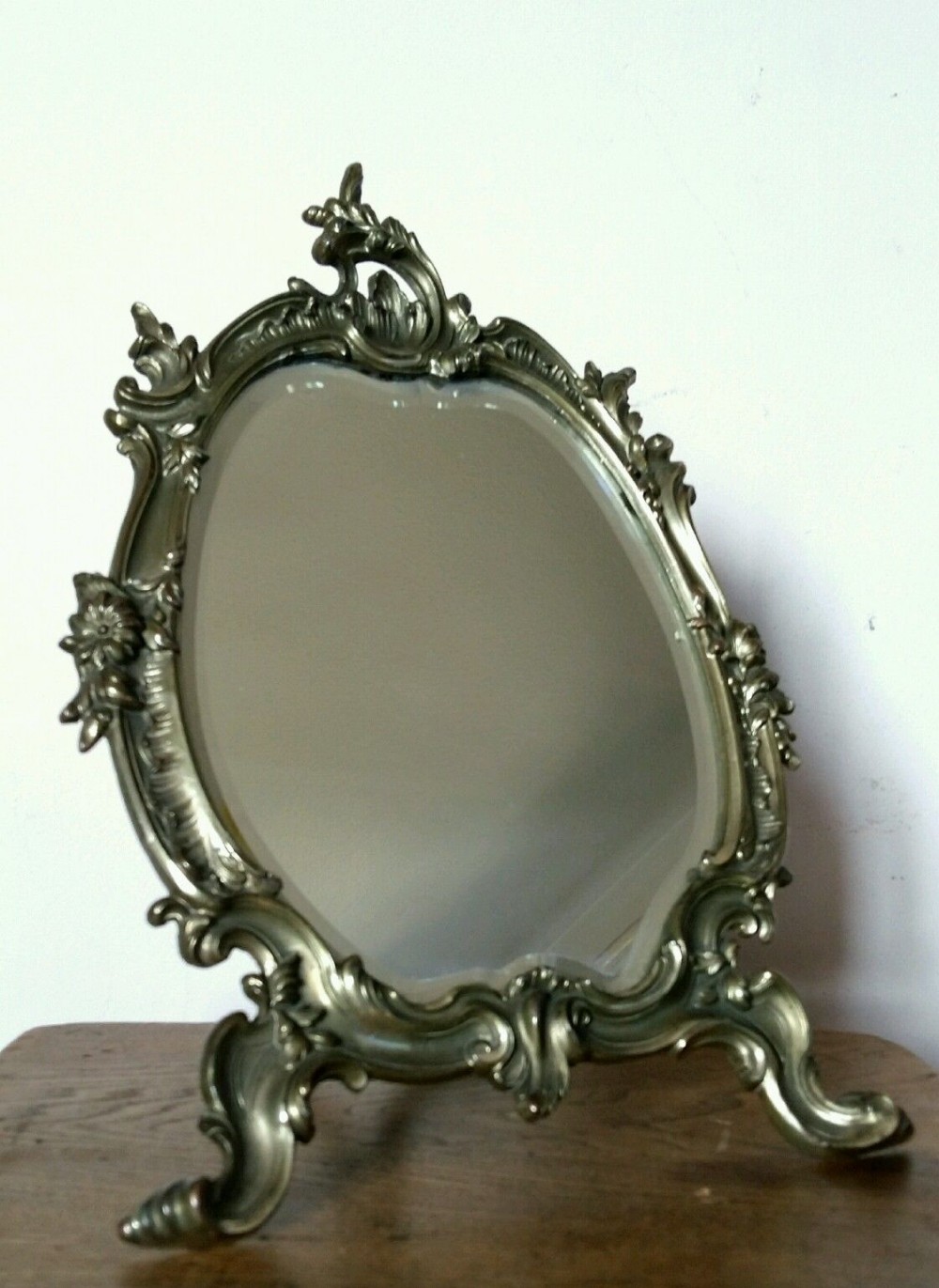 Victorian Oxidised Bronze Dressing Table Bevelled Mirror