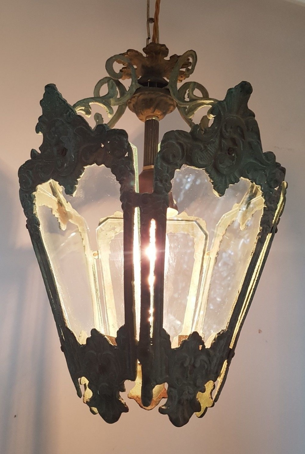 French c1920 Brass Lantern