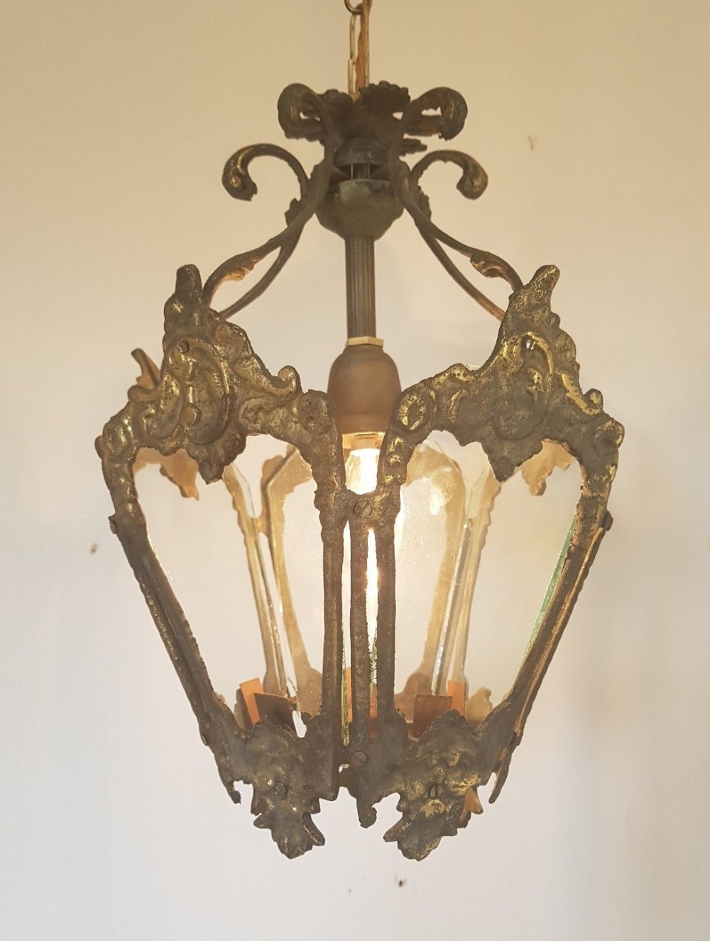 French c1920 Brass Lantern