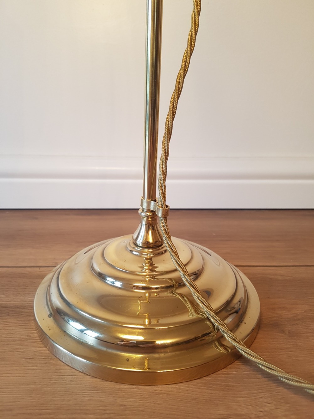 c1920 Rise & Fall Adjustable Table Desk Lamp with Reverse Painted Ceramic Shade; PAT Tested View III