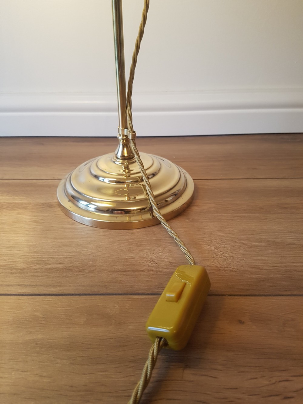c1920 Rise & Fall Adjustable Table Desk Lamp with Reverse Painted Ceramic Shade; PAT Tested View VII