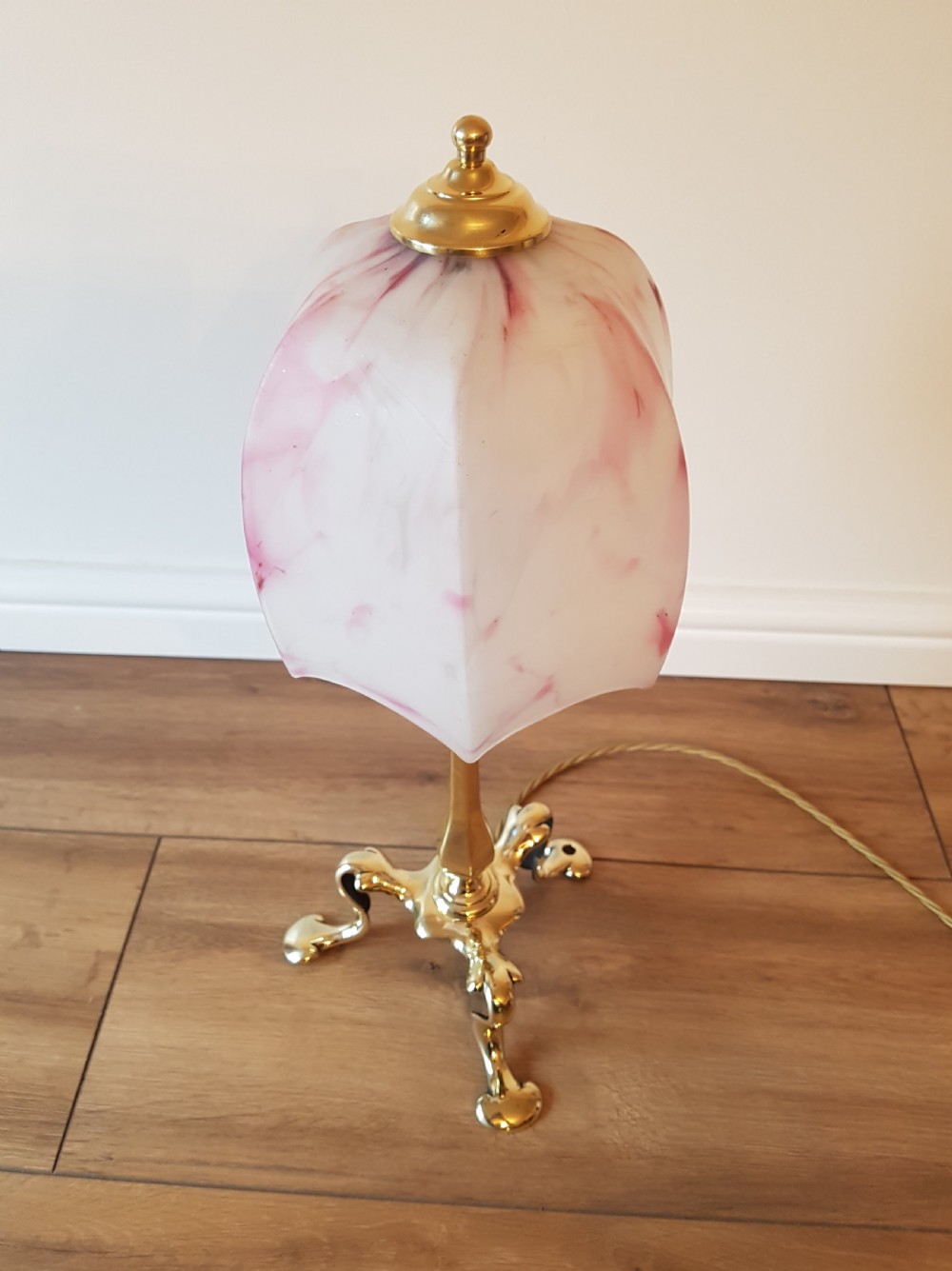BRASS PULLMAN TABLE LAMP FARADAY & SON; LONDON. PAT TESTED View II